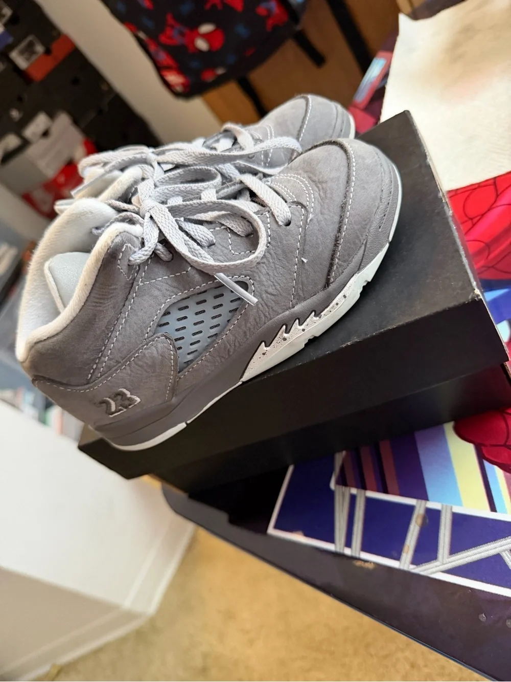 Jordan Infant Sneakers in Gray and White